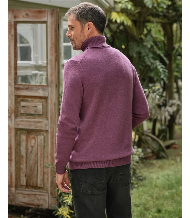 Mens Lambswool Polo Neck Jumper