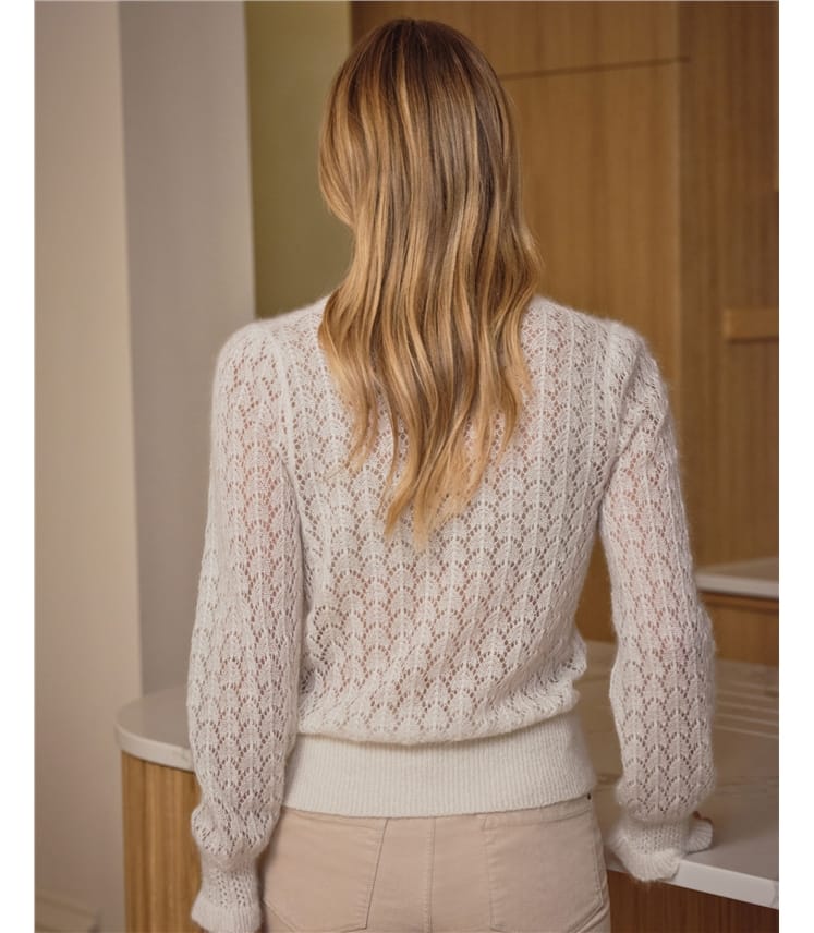 トップス Fetico MOHAIR SILK LACE KNIT SWEATER SP06_IRIS_LEVANTO_PO_WHT_086-