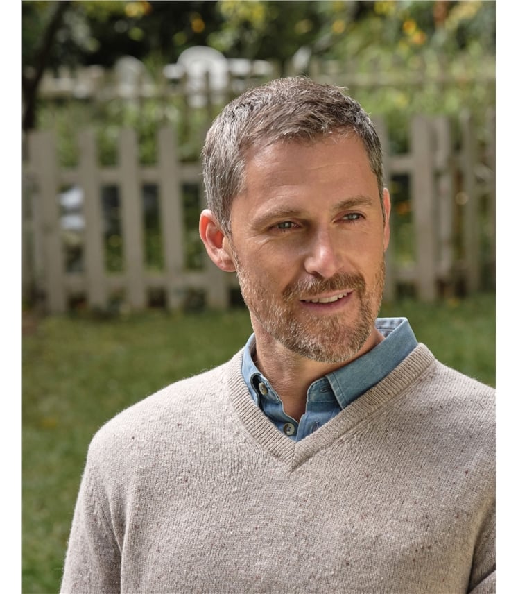 Mens Lambswool V Neck Jumper