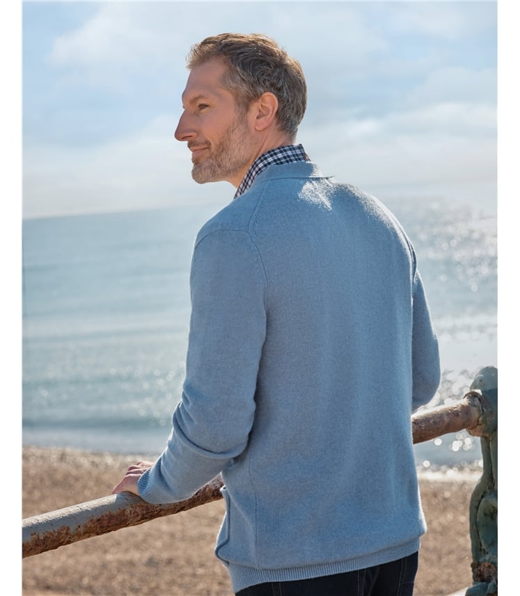Mens Lambswool V Neck Cardigan