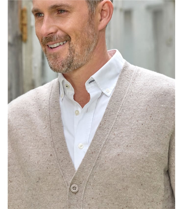 Mens Lambswool V Neck Cardigan