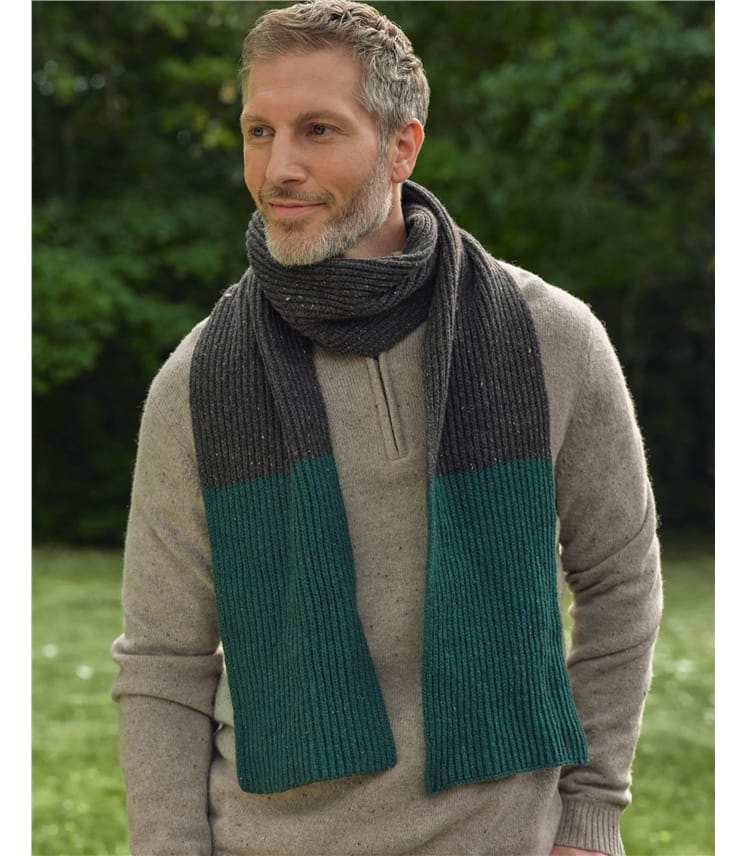 Mens Nep Yarn Colourblock Scarf