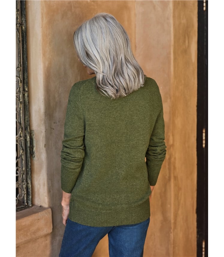 Lambswool Zip Thru Cardigan