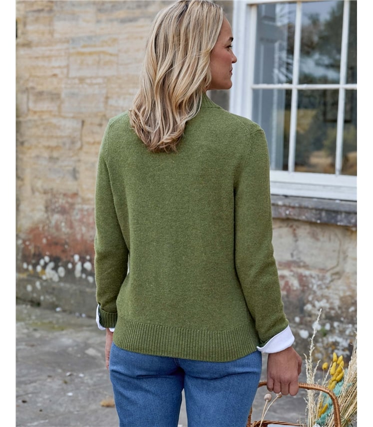 Lambswool Zip Thru Cardigan