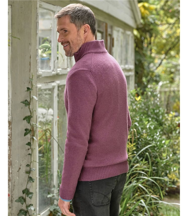 Mens Lambswool Lincoln Zipper Cardigan