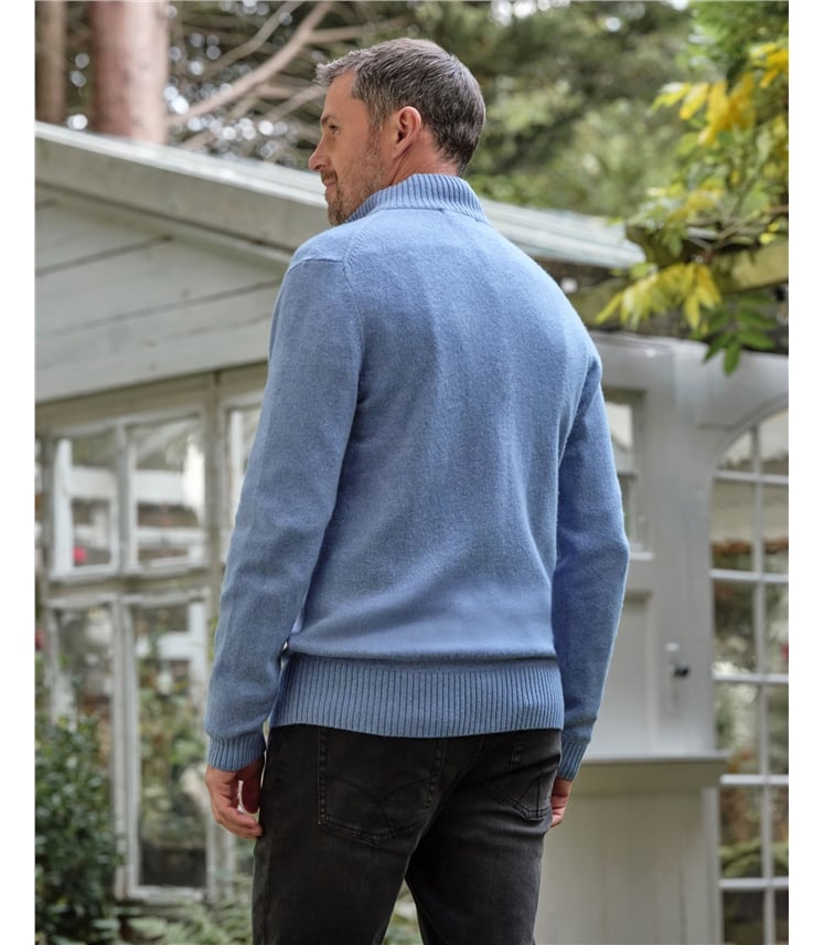 Mens Lambswool Lincoln Zipper Cardigan