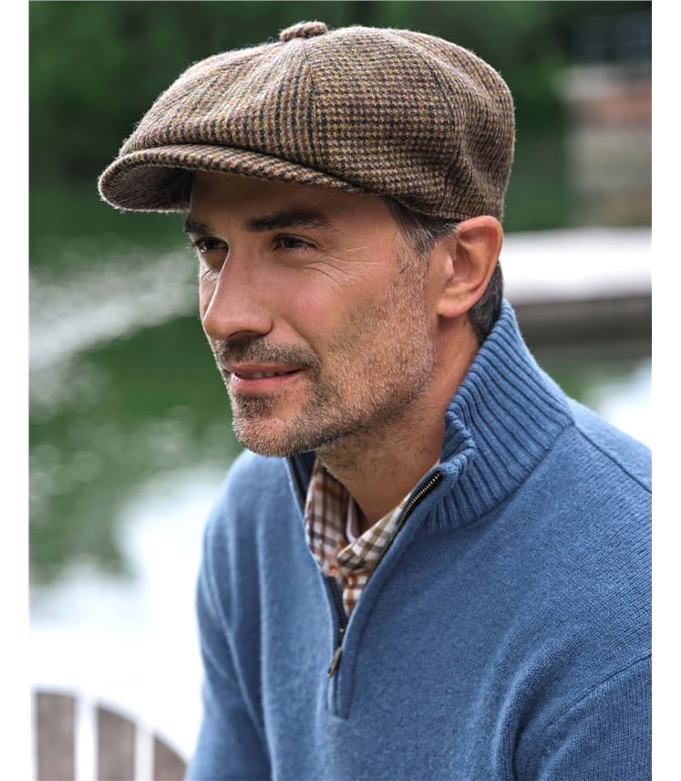 Newsboy Cap Cheap Mens Caps Uk Combrook Men's Tweed Flat Cap In