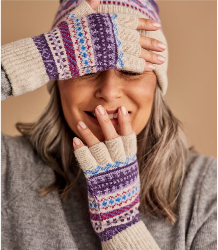 Manzella Fairisle Ladies Wool Winter Gloves O485W