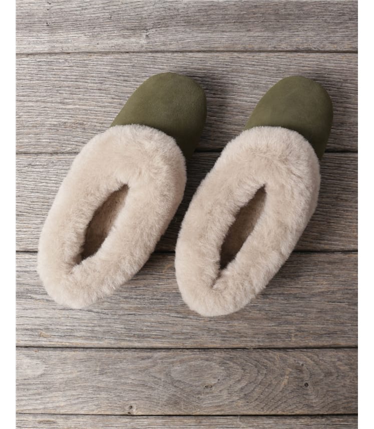 Sheepskin Collar Ballerina Slippers