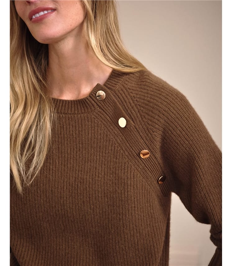Cashmere Blend Button Sweater