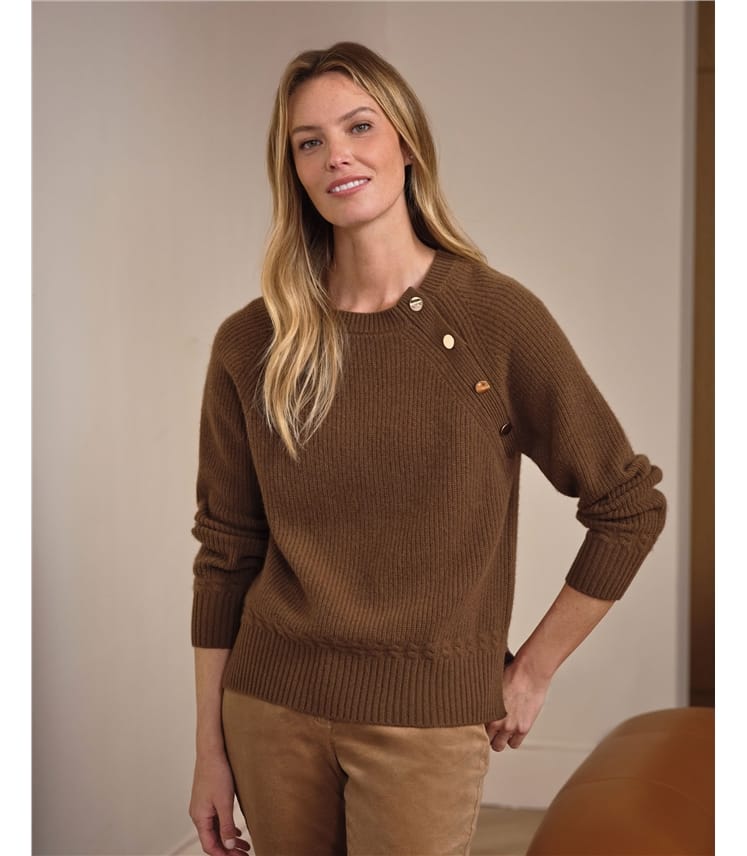 Cashmere Blend Button Sweater