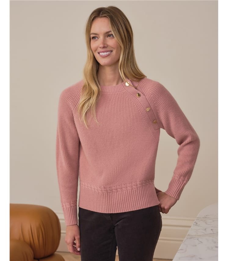 Cashmere Blend Button Sweater