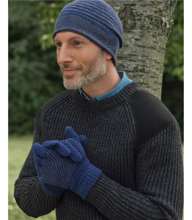 Chapeau à rayures de point texturé pour hommes
