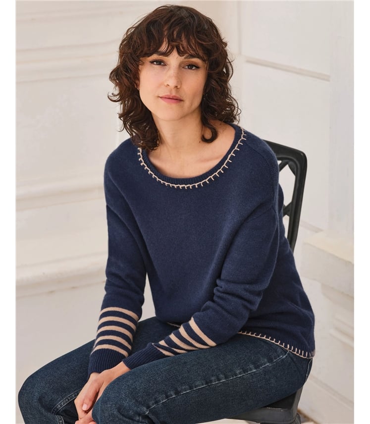 Blanket Stitch Stripe Jumper
