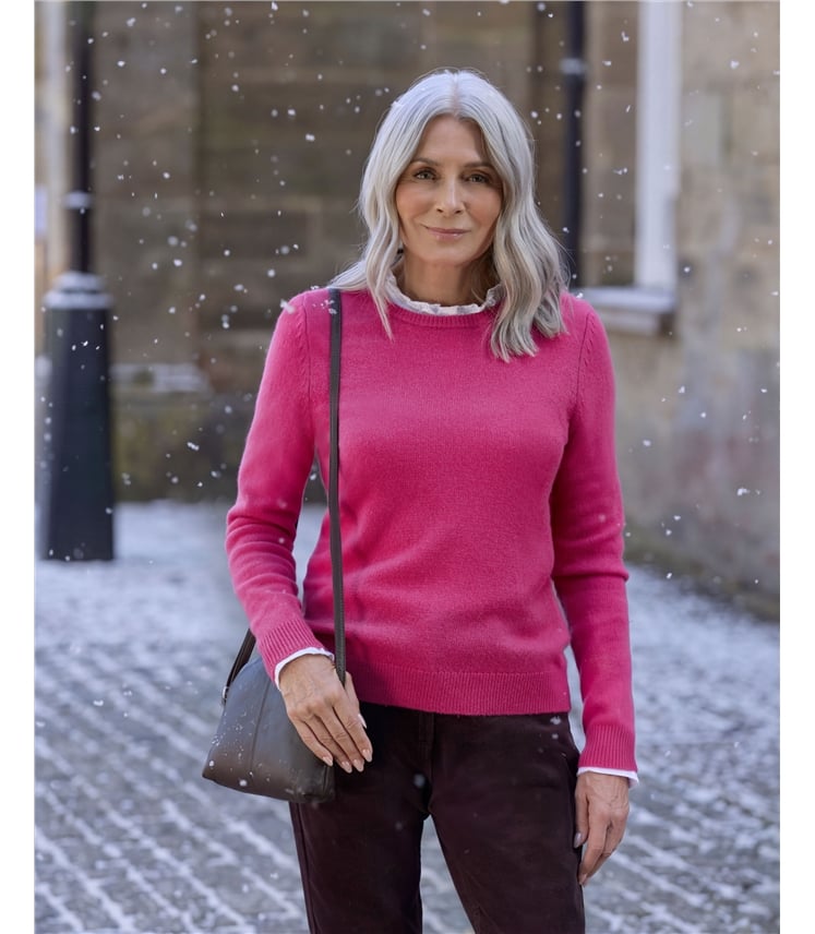 Pull à col rond – Femme – Laine d’agneau certifiée 100% RWS