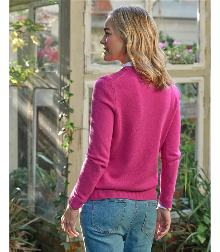 Pullover mit Rundhalsausschnitt aus Lammwolle für Damen