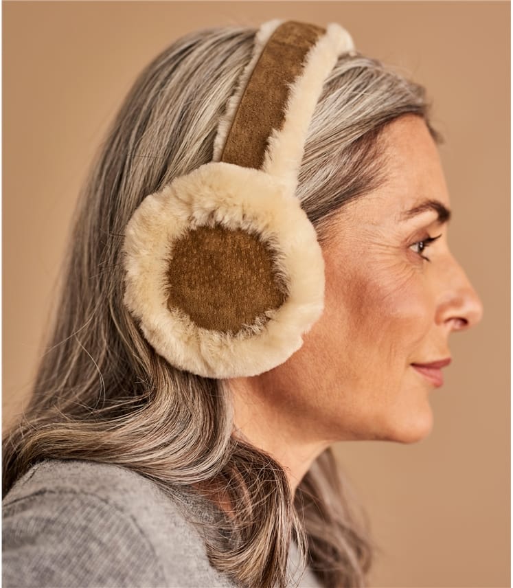 Chestnut Womens Sheepskin Earmuffs WoolOvers UK