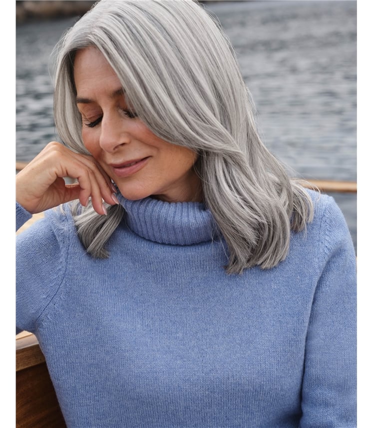 Rollkragenpullover aus Lammwolle für Damen