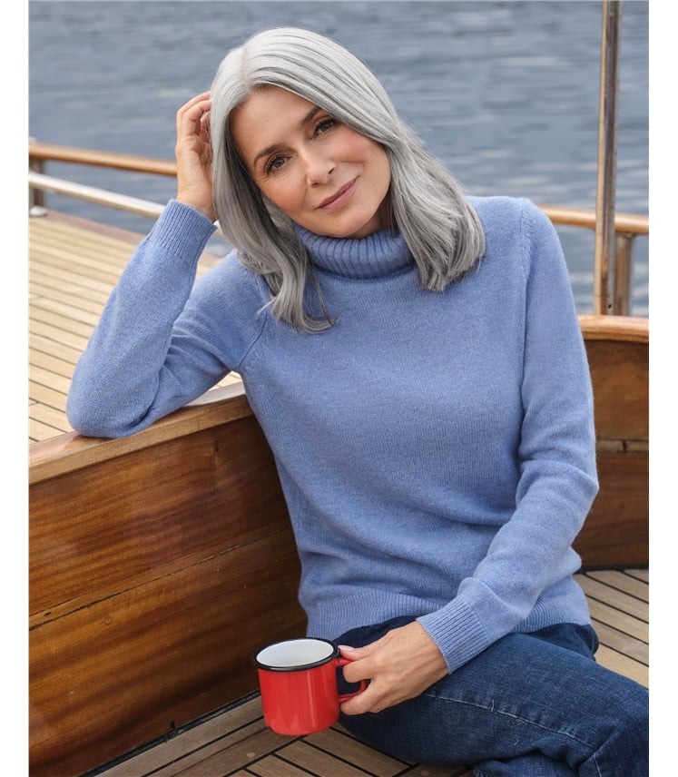 Rollkragenpullover aus Lammwolle für Damen