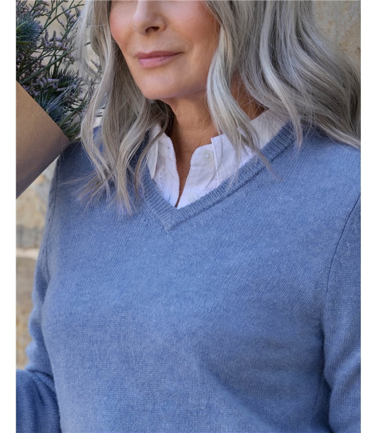 Womens Lambswool V Neck Jumper