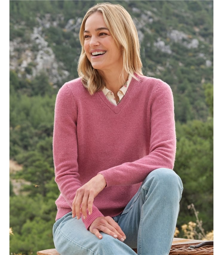 Pull à col V - Femme - Laine d’agneau certifiée 100% RWS
