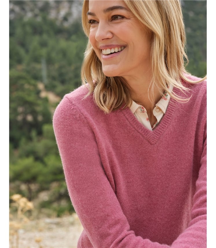 Pull à col V - Femme - Laine d’agneau certifiée 100% RWS