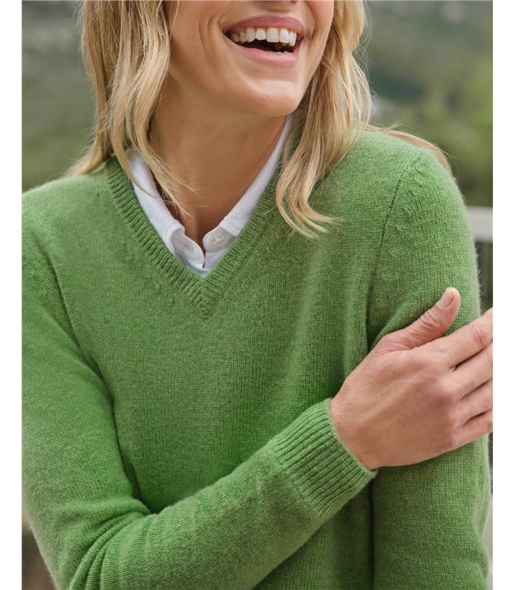 Pull à col V - Femme - Laine d’agneau certifiée 100% RWS