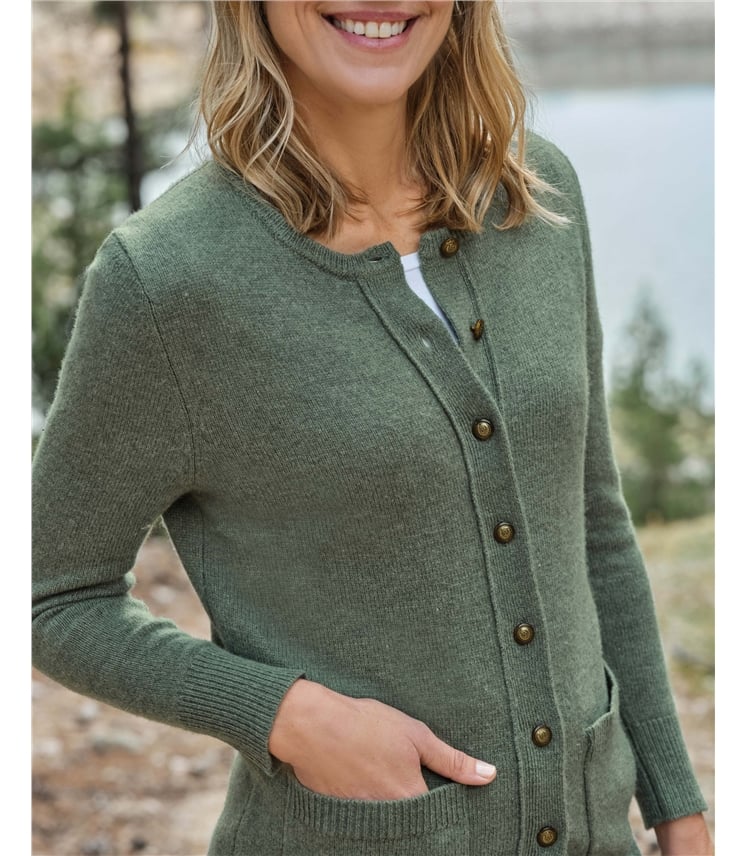 Cardigan à col rond - Femme - Laine d'agneau