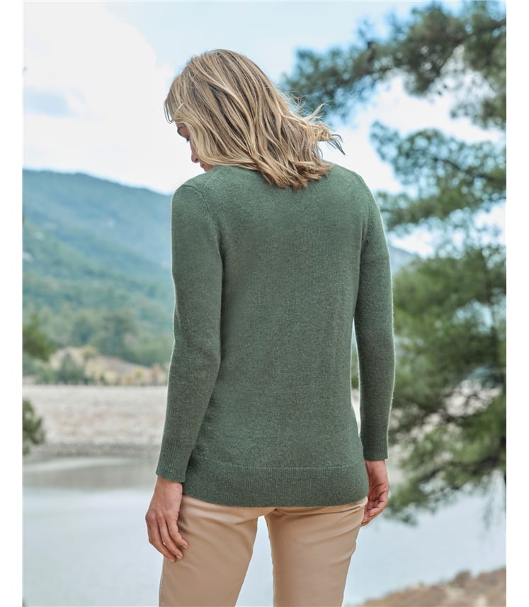 Cardigan à col rond - Femme - Laine d'agneau