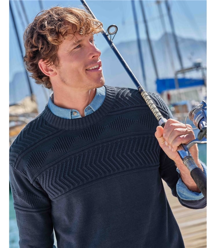 Pull à empiècement texturé - Hommes - 100 % coton