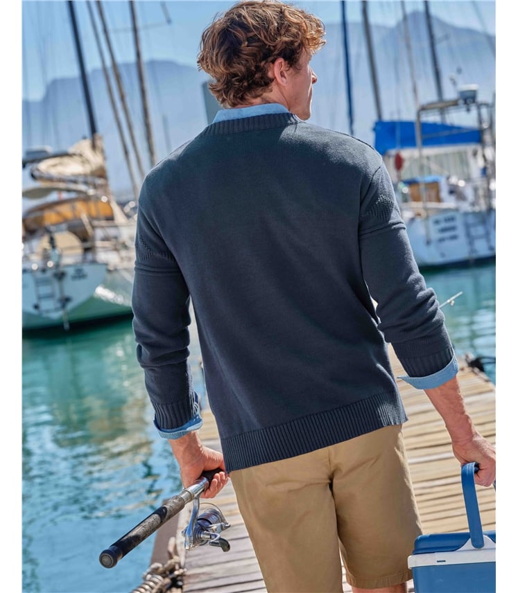 Pull à empiècement texturé - Hommes - 100 % coton