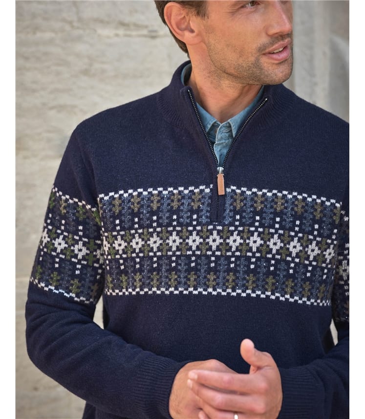 Wool Fairisle 1/2 Zip Jumper