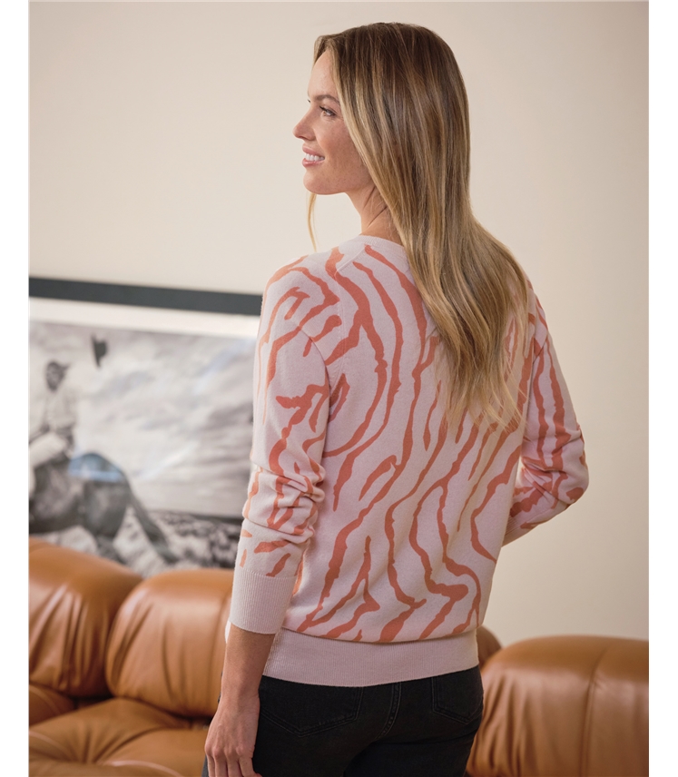 Wool Cashmere Zebra Boyfriend Sweater