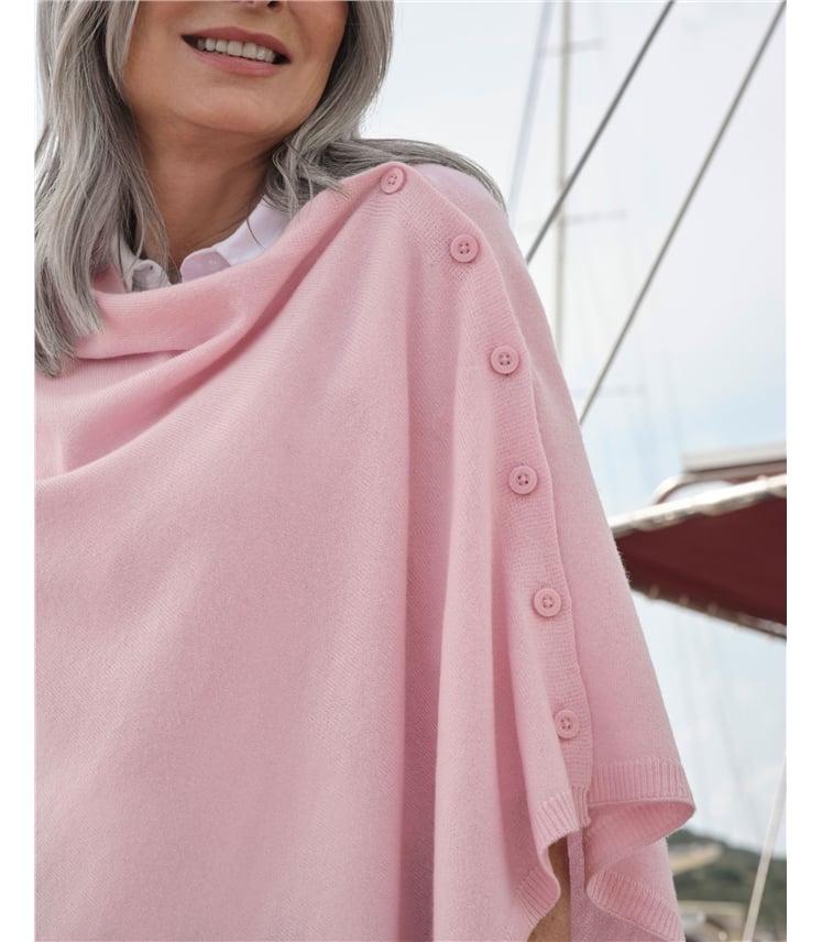 Poncho à boutons - Femme - Cachemire & Mérinos