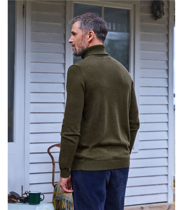Cashmere and Merino Polo Neck Jumper