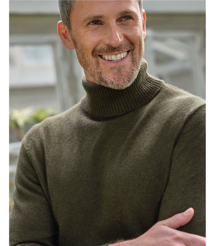 Rollkragenpullover aus Merinowolle und Kaschmir für Herren