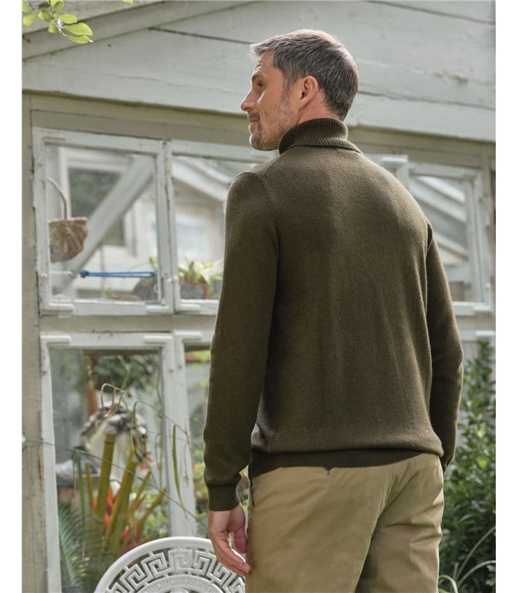 Rollkragenpullover aus Merinowolle und Kaschmir für Herren