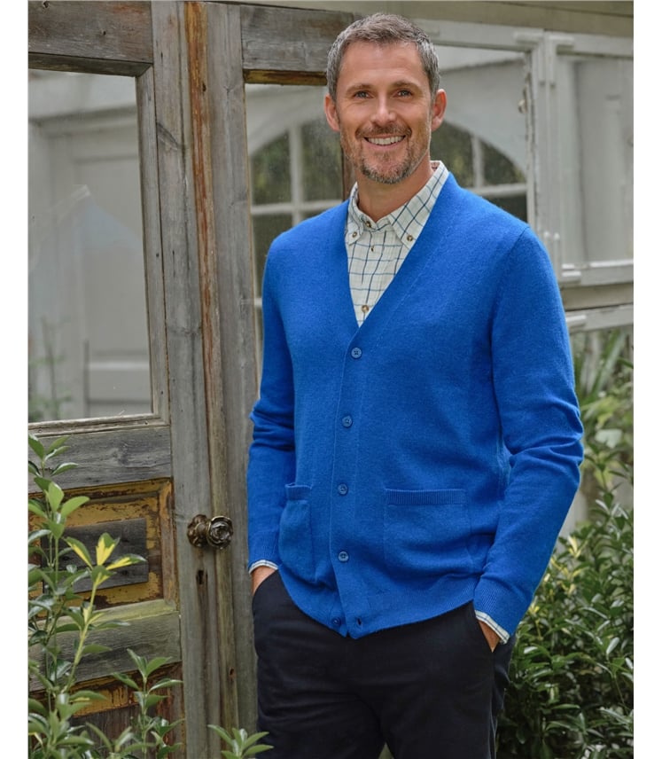 Cardigan à col V - Homme - Cachemire & Mérinos