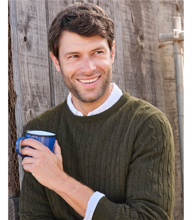 Cashmere and Merino Cable Jumper