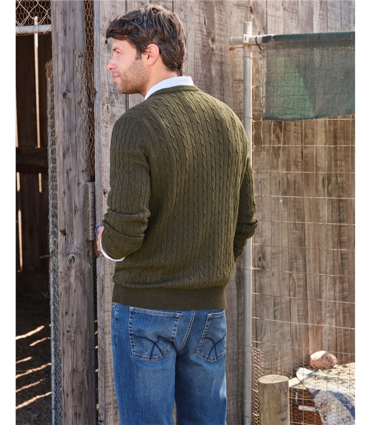 Cashmere and Merino Cable Jumper