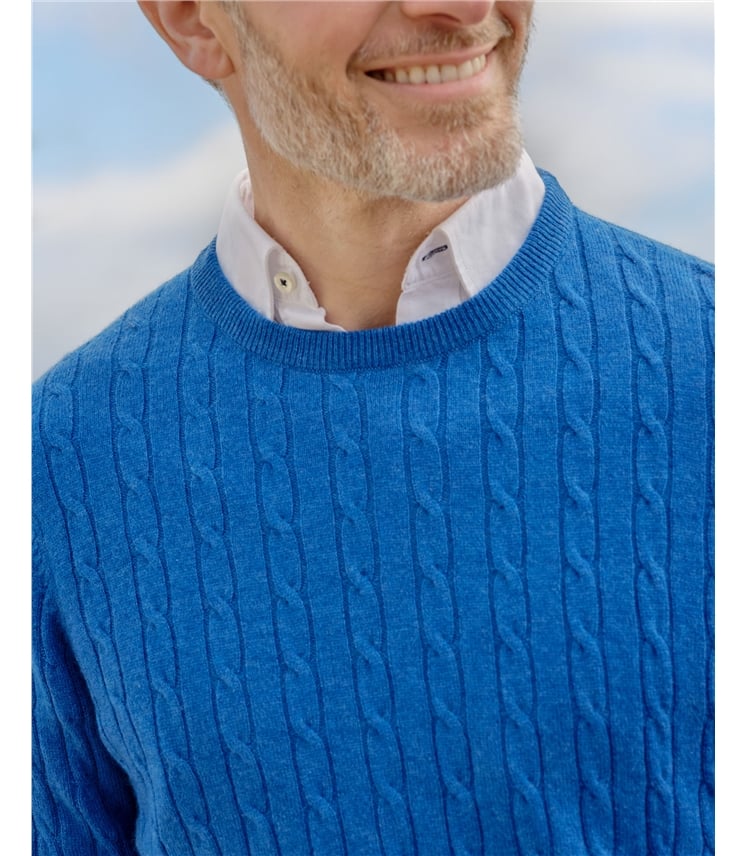 Cashmere and Merino Cable Jumper