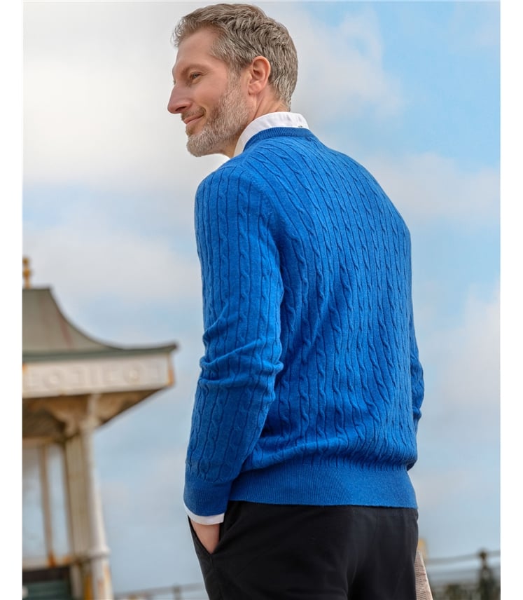 Cashmere and Merino Cable Jumper
