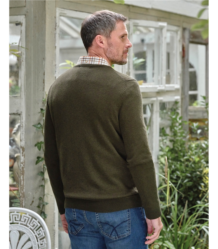 Cashmere & Merino Classic V Neck Knitted Jumper