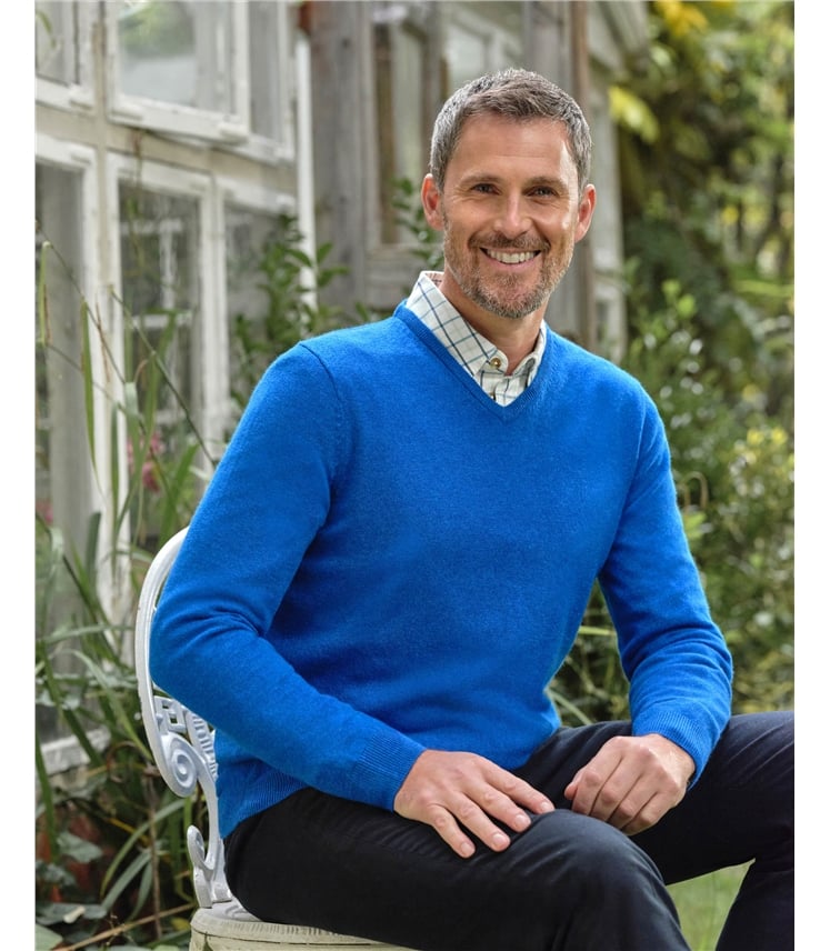 Cashmere & Merino Classic V Neck Knitted Jumper