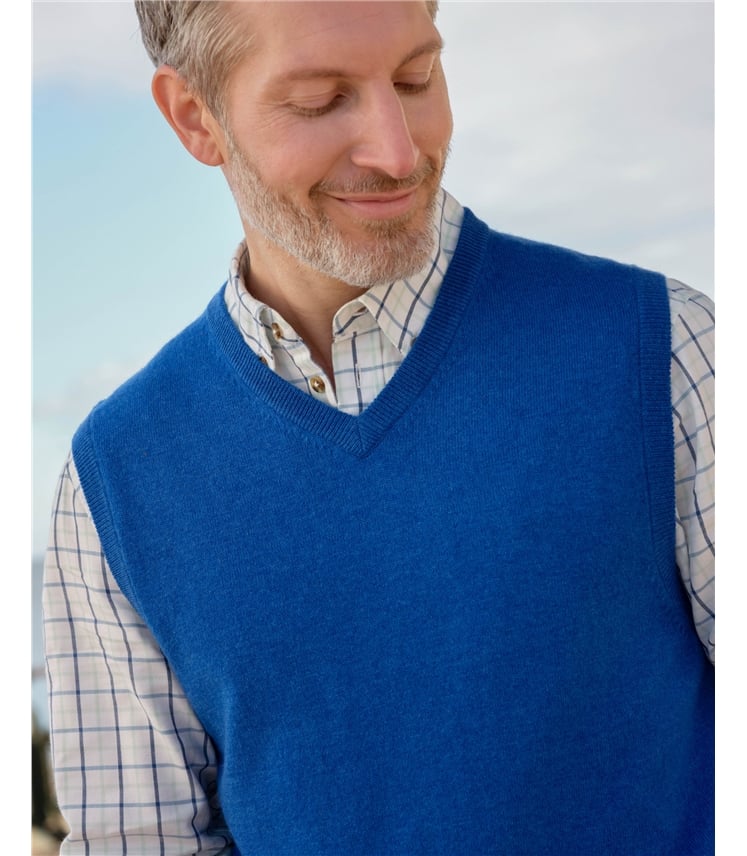 Pullunder mit V-Ausschnitt aus Merinowolle und Kaschmir für Herren