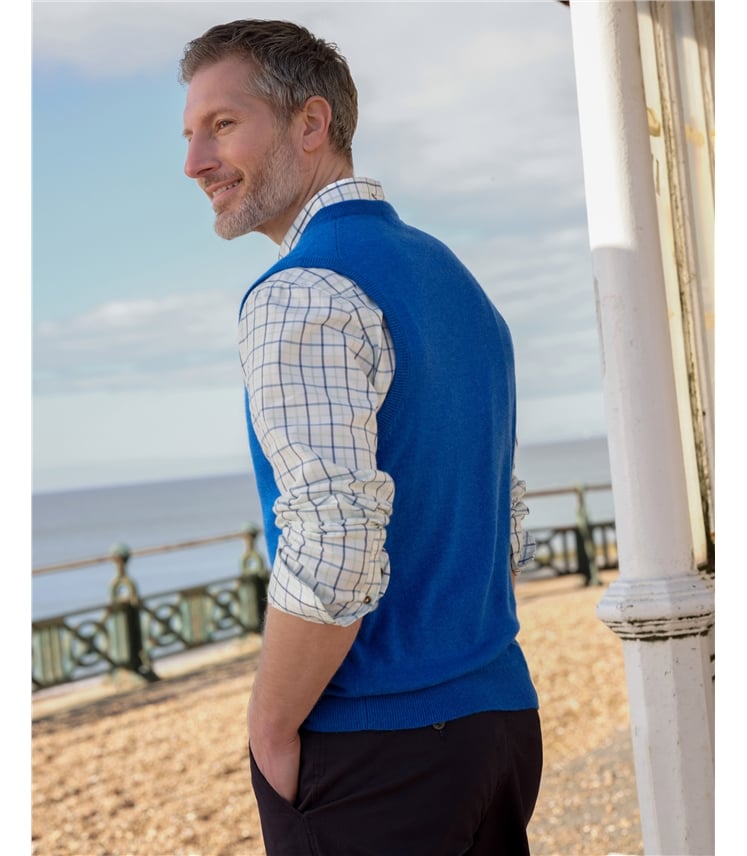 Pullunder mit V-Ausschnitt aus Merinowolle und Kaschmir für Herren