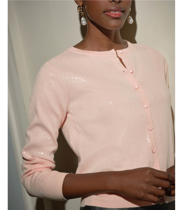 Sequin Crew Cardigan