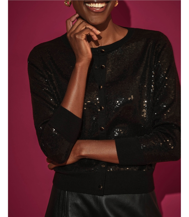 Sequin Crew Cardigan