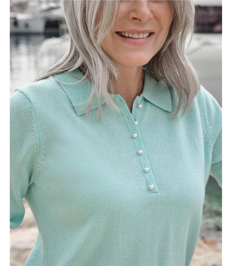 Polo en maille - Femme - Cachemire & Mérinos