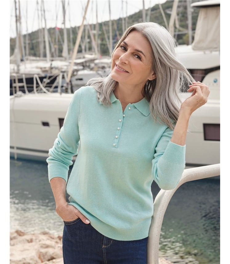 Polo en maille - Femme - Cachemire & Mérinos